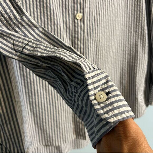 Vineyard Vines Blue & White Striped Button Blouse Front Size 4 - Picture 11 of 14